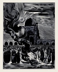 A Libertação das Mulheres Muçulmanas. Queimando o Véu, 1928 de Alexei Ilyich Kravchenko