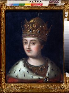 Retrato da regente Sophia Alekseyevna (1657-1704) (retrato da regente Sophia Alekseyevna). Pintura de Alexei Petrovich Antropov (1716-1795). Óleo sobre tela, 51,5 x 42,2 cm