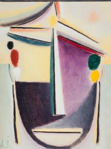 Cabeça abstrata: Preto-Amarelo-Púrpura, c.1922 (óleo sobre papelão)