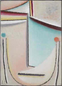 Cabeça abstrata: Rosa-Azul Claro, 1929 (óleo sobre papelão)