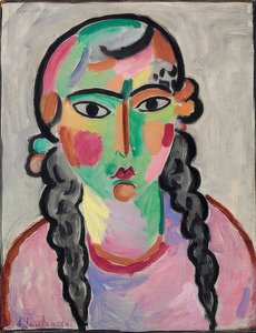 A garota pálida com tranças cinza. Por volta de 1916 de Alexej von Jawlensky