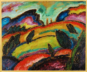 Huegel - Colina (óleo sobre cartão) de Alexej von Jawlensky