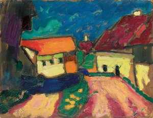 Estudo da Paisagem, Village Road, c. 1908 de Alexej von Jawlensky