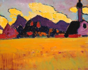 Paisagem perto de Murnau; Paisagem perto de Murnau, c.1910 de Alexej von Jawlensky