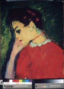 Pintura "Retrato de uma mulher" de Alexei von Javlensky (Alexi von Jawlensky, Alexej von Javlenski) (1864-1941) 1909 State Uzbekistan Art Museum, Tashkent de Alexej von Jawlensky