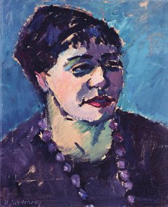 Retrato da Sra. Epstein (óleo sobre papelão) de Alexej von Jawlensky