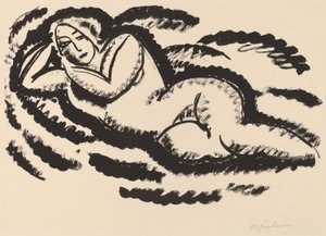 Nu Reclinado, c.1912 (litografia em preto sobre papel avergoado)