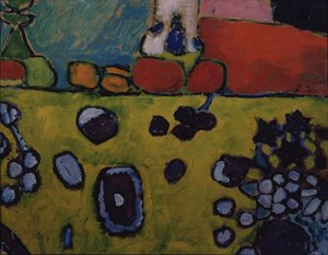 Natureza morta com uma toalha de mesa colorida, 1909 de Alexej von Jawlensky