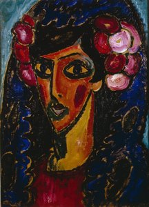 O Mantilla Azul, 1913 de Alexej von Jawlensky