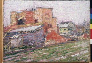 ""Vista de uma rua"" Pintura de Alexei von Javlensky (Alexej von Jawlensky) (1864-1941) 1905 Museu de Arte Regional M. Vrubel, Omsk de Alexej von Jawlensky