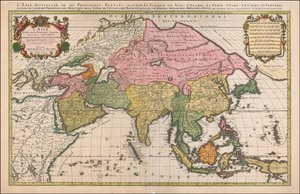 Mapa da Ásia de 1692 por Hubert Jaillot de Alexis Hubert Jaillot