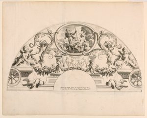 Folhas de leque, terceira e quarta placas do conjunto, "Divers Desseins de grands Fans, Encrans, et autres Ornamens, inventored et engraved par Nicolas Loire" de Alexis Loir