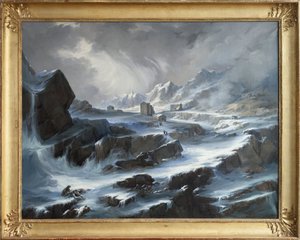 O Col du Grand Saint Bernard, uma cena romântica que retrata a passagem da montanha de neve, está localizado nos Alpes entre o Valle d