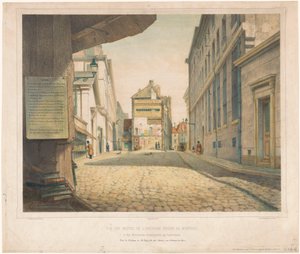 Gezicht op de Rue Saint-Étienne-des-Grès te Parijs
Vista dos restos da antiga prisão de Montaigu, e dos notáveis monumentos que a rodeiam (título sobre o objecto) de Alexis Perrassini