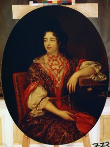 ""Retrato de uma dama de companhia na corte da Rainha da França"" (Retrato de uma dama de companhia) Pintura de Alexis Simon Belle (1674-1734) Museu Hermitage, São Petersburgo