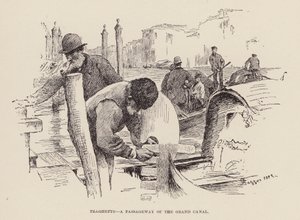 Traghetto, uma passagem do Grande Canal (gravura) de Alezzandro Zezzos