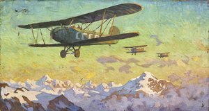 Sobrevoo das montanhas do Cáucaso de Alfons Konstantinovich Zhaba