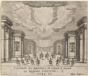 O triunfo de Santa Úrsula no céu e os conquistadores romanos de Alfonso Parigi II