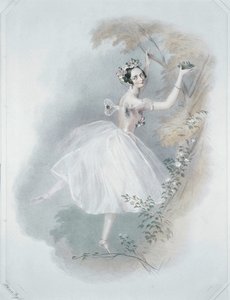 Marie Taglioni, a bailarina mais famosa ... (impressão a cores) de Alfred Edward Chalon