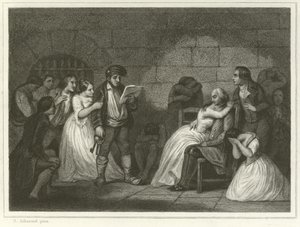 Chamada dos condenados (gravura) de Alfred (after) Johannot