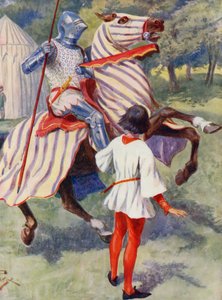 Merrie England: Um jovem cavaleiro (litografia a cores)