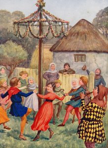 Merrie England: À volta do mastro (litografia a cores)