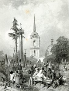 Cemitério da Igreja de Smolensko, gravado por E.Smith de Alfred (after) Vickers