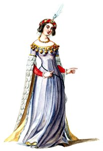 Halévy - La magicienne - modelos de figurino por Alfred Albert - 07. Dame de cour (retocada) de Alfred Albert