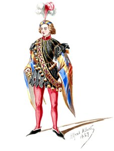 Halévy - La magicienne - modelos de fatos por Alfred Albert - 09. Página. Oito figurantes (retocados)