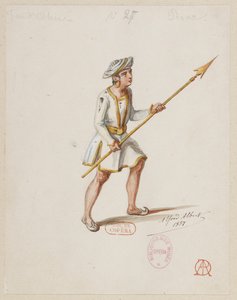 Halévy - La magicienne - modelos de figurinos de Alfred Albert - 27. Jogo de xadrez, peões (Sarracenos) de Alfred Albert