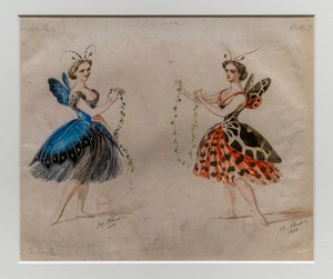 A Fonte. Ballet de Ludwig Minkus e Leo Delibes. Modelo de figurino.1866. Lápis e aguarela sobre papel.