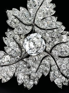 Broche &39;Folhas de Groselha&39;, c.1855 (diamantes, prata e ouro)