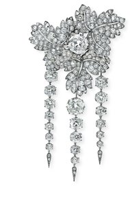 Broche &39;Folhas de Groselha&39;, c.1855 (diamantes, prata e ouro)