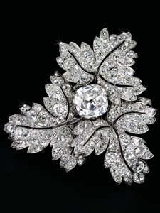 Broche &39;Folhas de Groselha&39;, c.1855 (diamantes, prata e ouro)