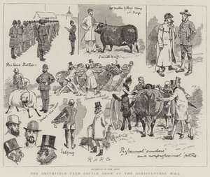 O Smithfield Club Cattle Show no Salão Agrícola de Alfred Chantrey Corbould