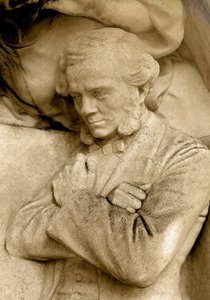 Detalhe de uma escultura representando o compositor Cesar Franck (1822-1890), Square S. Rousseau, Paris de Alfred Charles Lenoir
