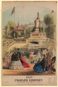 Galop. Mostrando o jardim da Royal Horticultural Society criado para coincidir com a Exposição de 1862 de Alfred Concanen