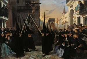 A procissão ao longo da Calle Génova de Alfred Dehodencq