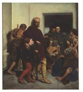 Cristóvão Colombo no Mosteiro de Rabida (óleo sobre tela)