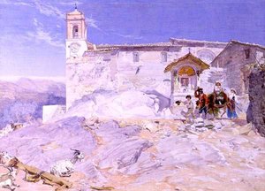 Sta Rocco, Olevano (aguarela sobre papel)