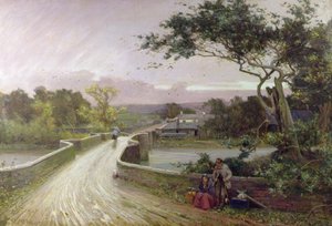 Newby Bridge, Windermere (óleo sobre tela) de Alfred East