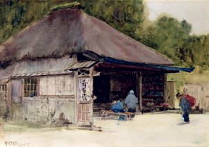 Casa de chá na aldeia de Hakone, c.1889 (wc e lápis sobre papel)