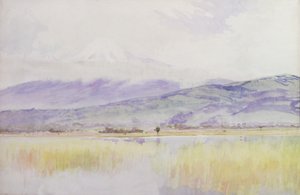 The Fuji-San, c.1889 (aguarela sobre papel) de Alfred East