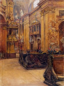 O interior da Igreja de São Pedro em Viena de Alfred Edler von Pflügl