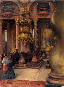 O interior da Igreja da Universidade em Viena de Alfred Edler von Pflügl