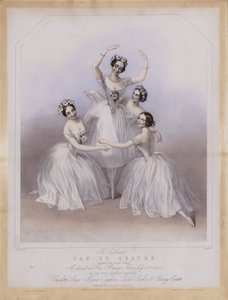 O Celebrated Pas De Quatre composto por Jules Perrot, como dançou no Her Majestys Theatre