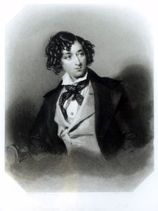 Retrato de Benjamin Disraeli Esquire (1804-81) MP, gravado por H. Robinson, c.1840 de Alfred Edward Chalon