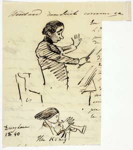 Esboços de maestro e trompetista de Alfred Edward Chalon
