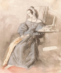Estudo de uma Senhora Adormecida numa Cadeira de Alfred Edward Chalon