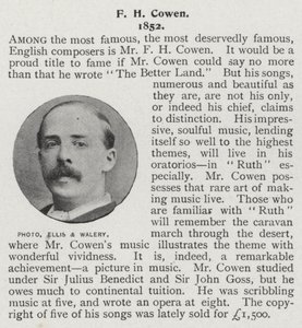 Frederic Hymen Cowen, pianista, maestro e compositor britânico (foto a p/b)